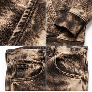 Conjunto Deportivo Unisex Marrón Lavado, Premium, de Secado Rápido, Poliéster/Algodón, Sudadera con Capucha Extra Grande, Pantalones Deportivos, Ropa Casual Urbana para Otoño - Product Image 6