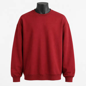 Customization Solid Color <b>Fleece</b> <b>Lined</b> O Crew Neck Streetwear Style Blank Fit Heavyweight Pullover Casual Wear <b>Sweatshirts</b> - Product Image 1