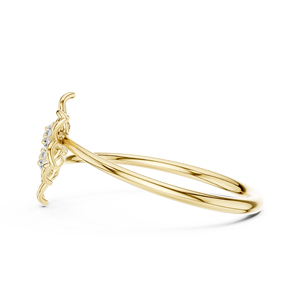 FLORA TWINS Diamant de laboratoire taillé, plaqué rhodium, or jaune massif 18 carats, pour femme, idéal pour fiançailles, soirées, événements glamour, mariages, cadeaux et usage quotidien - Product Image 2