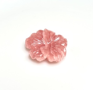 Cuarzo Rosa Natural al por Mayor, Flor Tallada a Mano, Gema Suelta, Cabujón Floral para Anillos, Colgantes, Pendientes y Joyería - Product Image 1