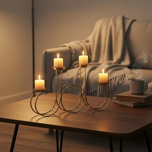 Support de bougie pour table à manger, élégant et décoratif, pour salon, mariage, décoration festive de la maison - Product Image 5