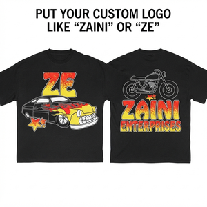เสื้อยืดคอตตอนพรีเมียม 220 GSM สำหรับผู้ชาย แบบเรียบง่าย สีดำ พิมพ์ลายโลโก้ด้วยเทคนิค DTF สกรีน พิมพ์ลายกราฟิก เนื้อผ้านุ่ม สวมใส่สบาย ทรงโอเวอร์ไซส์ - Product Image 1