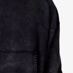 Sweat à capuche oversize en coton délavé pour homme, style streetwear premium, couleur unie, avec poches, coupe classique, style automne - Product Image 4