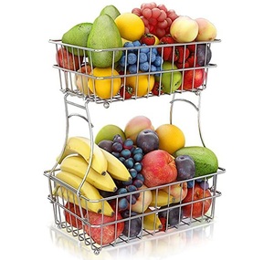 Étagère de rangement pour fruits et légumes en métal pour la cuisine, panier à fruits détachable, construction en fer durable, design moderne - Product Image 4