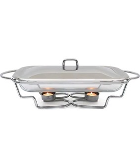 Stainless Steel Chafing Dish for Food Items Dinner Supply High Silver Countertop Elegant Chaffing Dish - Product Image 2