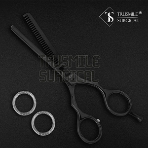 Tijeras de adelgazamiento de cabello negro profesional al por mayor hoja afilada de acero inoxidable de alta calidad para barberos y salones - Product Image 2