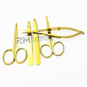 Pinzas Profesionales RMI de Acero Inoxidable con Punta Dorada para Cejas, Tipo Tijera, Lavables, Duraderas, con Logotipo Personalizado - Product Image 2
