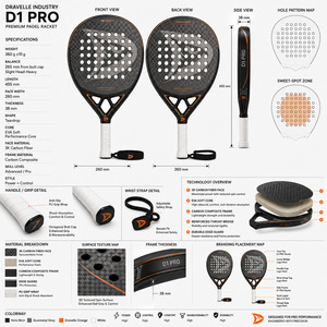 Juego de Raquetas de Pádel Profesionales de Fibra de Carbono 3K, Logotipo Personalizado, Forma de Lágrima, Núcleo de EVA, Raquetas de Tenis de Pádel para Torneo - Product Image 5