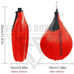 Boxing Training <b>Punching</b> <b>Ball</b> For Hanging Speed Bag Best Quality In Red With Black Color Heavy-Duty Oxford Fabric <b>Punching</b> Bag - Product Image 2
