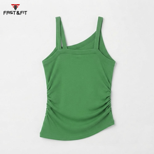 New Design Solid Color Vest Sleeveless Slim Fit Yoga Women Fashion Running Knitted 100% Cotton Ladies Tank <b>Top</b> - Product Image 2