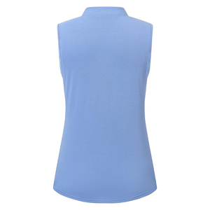 Chemise de golf décontractée pour femmes grandes tailles, rose, infroissable, extensible dans les 4 sens, coupe classique, demi-zip, sans manches, écologique et respirante - Product Image 3