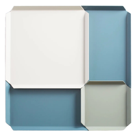 Plateau carré moderne de luxe en acier inoxydable, fait main, écologique, design personnalisable, émaillé et thermolaqué, pour usage quotidien, vente en gros