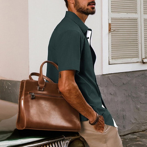 Chemises décontractées pour hommes sur mesure, tricotées, respirantes, à manches courtes, boutonnées, uniformes de bureau, fabricant OEM Pakistan, exportation mondiale - Product Image 4