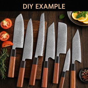 Ensemble de lames de couteau en acier de Damas – Lames de couteau de cuisine forgées à la main sans manche pour couteaux personnalisés - Product Image 6