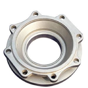 Componente de aluminio fundido a presión y mecanizado con brida para caja de cambios, superficie arenada, tamaño personalizado - Product Image 1
