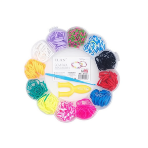 ILAN Goma Manualidades 500 Pezzi 7-7.5cm Elastici Colorati per Creare Braccialetti - Product Image 1