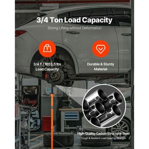 Supporto Sottocarro con Capacità di 3/4 Tonnellate, Vite Filettata Autobloccante, per Sollevamento Auto da 52.8 a 76 Pollici - Product Image 1