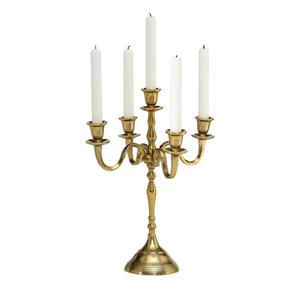 Candélabre décoratif sans flamme en fer de qualité export premium avec finition argentée polie, support de bougie artisanal écologique - Product Image 2