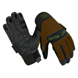 ถุงมือช่างสำหรับป้องกันมือ ถุงมือหนังนิรภัยสำหรับงานอุตสาหกรรม ป้องกันการลื่น พร้อมซิลิโคนพิมพ์ลาย - Product Image 3