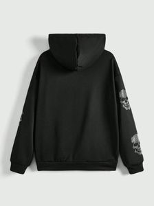 Sweat à capuche personnalisé en molleton épais avec strass pour hommes et femmes, en coton premium, coupe ample, style streetwear - Product Image 2