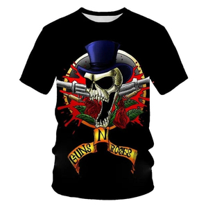 New Summer Printing T-shirt Casual Fashion Sports T Shirt Punk <b>Tops</b> <b>Rose</b> Rock Band 3D Customized OEM - Product Image 3