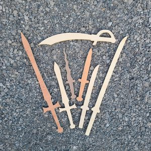 Juego de 4 espadas de madera MDF, nuevas, hechas a mano, para niños, para disfrutar de la actividad - venta al por mayor - precio bajo, artesanía india - Product Image 2