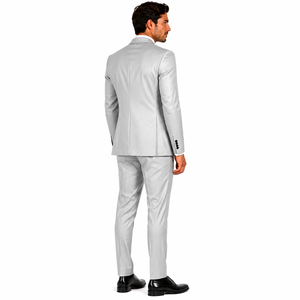 Custom Logo Mens Formal Suit 3 Button Notch Lapel Business Suit Coat Trousers <b>Set</b> Solid Color Custom Men Business Suit <b>Set</b> - Product Image 6