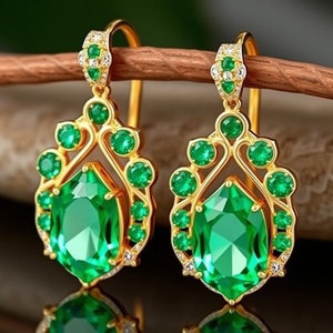 New Design 925 Sterling Silver <b>Statement</b> <b>Jewelry</b> Fashion Green Zircon Earrings for Women Earring - Product Image 3