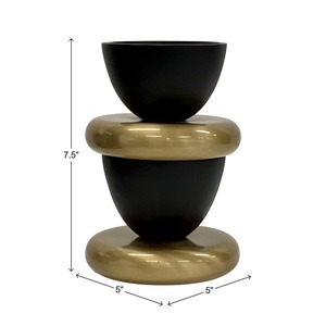 Support de bougie en aluminium noir et or Glam Sham, moderne, fait main, écologique, durable, pour les activités religieuses - Product Image 2