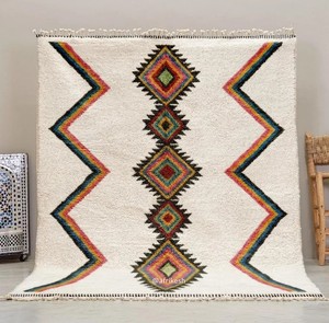 Alfombra Marroquí de Lana Anudada a Mano, Beni Ourain, Alfombra Tribal Hecha a Mano, Tamaño Personalizado, Venta al Por Mayor - Product Image 4