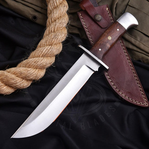 High Quality OEM Customized Fixed Blade Bowie Knife Outdoor Camping Hunting Knives D2 Steel Wood Handle Sheath Tactical Knife - Product Image 1