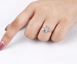 High Quality IGI Certified 14K Gold E VVS1 Lab Grown Diamond Alphabet <b>Initial</b> Letter Engagement Wedding Birthday Gift Her - Product Image 3