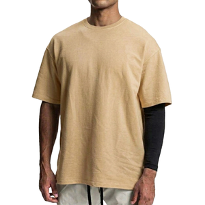 T-shirt surdimensionné de haute qualité, lourd, en gros, pour hommes, design personnalisé, 100 % coton, délavé à l'acide, style vintage - Product Image 1