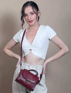 Genuine Leather Maroon Classic <b>Satchel</b> Bag <b>for</b> <b>Men</b> Women Handmade Vintage Shoulder Messenger Bag 3L Capacity Detachable Strap - Product Image 4