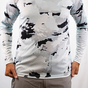 Chemises de pêche unisexes personnalisées en gros avec logo, vêtements de chasse de haute qualité, chemises de randonnée à manches longues 100% polyester, séchage rapide UPF 50 - Product Image 3