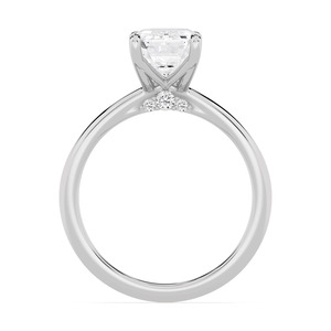 Bague de fiançailles en diamant de laboratoire rond et émeraude Renaissance 3.08 ctw, or rose 10K, bijoux de mariage sophistiqués - Product Image 4