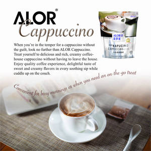 ALOR Prêt à expédier HALAL Cappuccino instantané Café blanc Café instantané Sac emballé Variété Chocolat Crème Noix Amer - Product Image 4