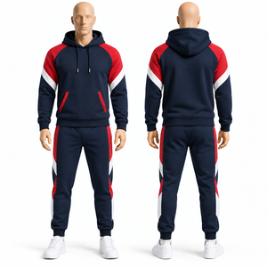 Nouvel ensemble décontracté de sportswear pour hommes : sweat à capuche zippé et pantalon, deux pièces, avec appliques en strass et broderie éponge, pour adultes. - Product Image 2