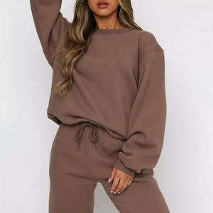 Custom 2 <b>Piece</b> Hoodie And Jogger <b>Set</b> Puff Printing Elegant Tracksuit for Women USA Size Pullover full zip up hoodie tracksuit - Product Image 2