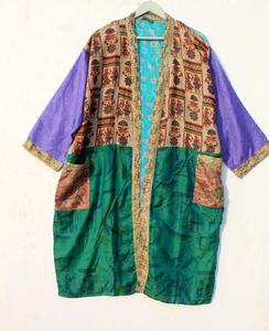 Kimono en soie pour femmes Kimono en soie crêpe fait à la main Robe d'été Robe Kimono Robe - Product Image 4