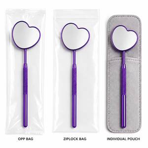 Miroir de poche en forme de cœur violet avec poignée texturée - Product Image 6