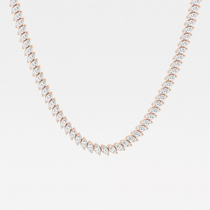 Collar de diamantes cultivados en laboratorio de corte marquesa de 17.13 quilates, cadena tipo tenis, collar brillante de corte marquesa, joyería de cadena tipo tenis - Product Image 1
