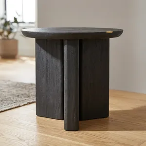 Table basse ronde en bois moderne, design minimaliste, fabrication artisanale, meubles durables pour le salon, SUNWOODD EXPO - Product Image 4