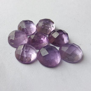 Ametyste naturelle de qualité AAA+ - Pierre précieuse ronde à taille rose calibrée pour bijoux, tailles personnalisées disponibles - Product Image 3