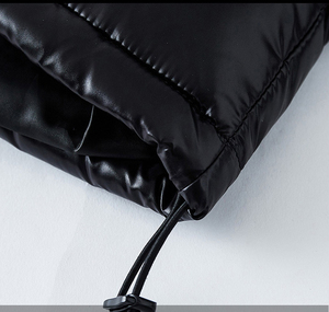 2026 Custom Brand Shiny Puffer Jacket Winter Padded <b>Coat</b> <b>Bubble</b> <b>Coat</b> Unisex Zip up Outdoor Black Windbreaker Down Jacket - Product Image 4