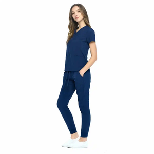 Conjunto de Uniformes Médicos para Mujer, Transpirables, de Manga Corta, con Cierre Frontal, Uniformes de Enfermería para Hospital - Product Image 5