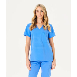 Women's Custom Spa Uniform New Fashion <b>Elastic</b> Salon Scrub with Adjustable Knitted <b>Lace</b> Spa Uniform - Product Image 3