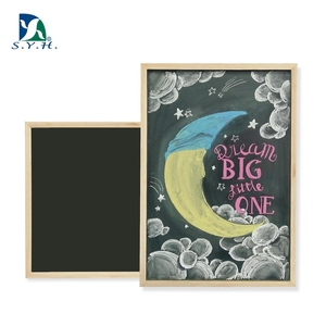 Rustic Magnetic Chalkboard with Natural Pine Wood Frame for Home and Café Display - Product Image 1