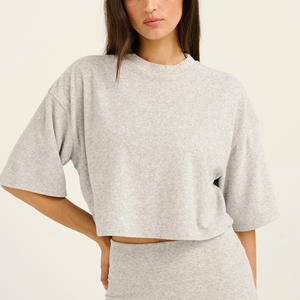 เสื้อยืดแขนสั้นพิมพ์ลายสไตล์เกาหลีสำหรับผู้หญิง ขายส่ง - Product Image 1