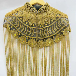 Veste à franges lourdes et perlées pour femme, haut de gamme brodé, idéal pour cocktails et spectacles, tenue de soirée de créateur, vente en gros - Product Image 1